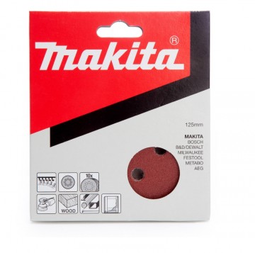 Makita P-43561 slipeskiver 125 mm 100 korn (pakke med 10)