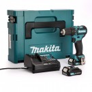 Makita DF332DSAJ CXT 10.8V drillsett (2 x 2,0 Ah batterier) thumbnail