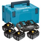 Makita 197626-8 18V Stor batteripakke, 4 x 5Ah BL1850B + DC18RD hurtiglader levert i Makpac koffert thumbnail