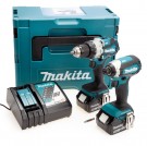 NYTT! Makita DLX2507TJ 18V LXT DHP489 Combi drill & DTD153 slagtrekker Twin Pack (2 x 5,0Ah batterier) thumbnail