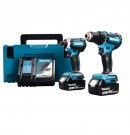 Makita DLX2289TJ 18V 2-delers børsteløs verktøy sett (2x5Ah batterier) i Makpac koffert thumbnail