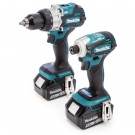 Makita DLX2455TJ 18V 2-delers børsteløs premium verktøy sett ( 2 x 5Ah batterier) levert i Makpac system koffert thumbnail