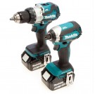 NYTT! Makita DLX2507TJ 18V LXT DHP489 Combi drill & DTD153 slagtrekker Twin Pack (2 x 5,0Ah batterier) thumbnail