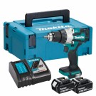 NYTT! Makita DHP489RTJ 18V LXT kompakt børsteløs drillsett (2 x 5Ah batterier) levert i Makpac system koffert thumbnail