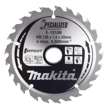 Makita E-12108 136 x 20 mm, 25 T sirkelsagblad