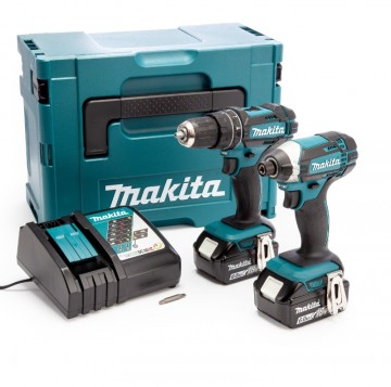 Makita DLX2131GJ 18V LXT Twin Pack - DHP482 Combi drill + DTD152 slagtrekker (2 x 6,0Ah batterier)