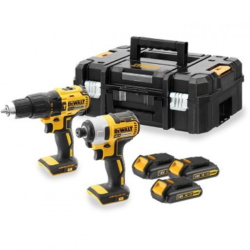 Dewalt DCK2060S3T 18V 2-delers børsteløs drillsett (3x1,5Ah batt)
