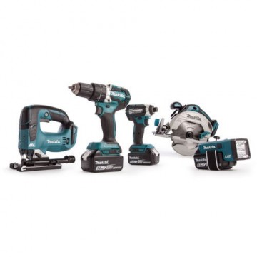 Makita DLX5043PT 18V LXT børsteløs 5-delers batteriverktøysett (3 x 5,0 Ah batterier)