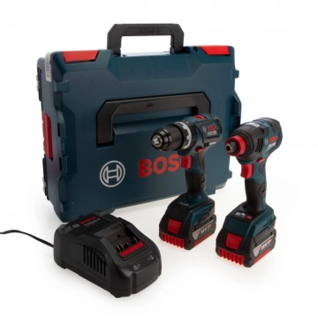 Bosch 06019G4272 18V børsteløs combi drill og børsteløs slag-muttertrekker (2 x 5.0Ah batterier)