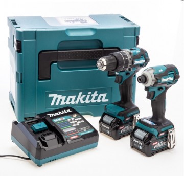 Makita DK0172G202 40Vmax XGT Combi drill og slagtrekker twinpack (2 x 2,5Ah batterier) i MakPac koffert