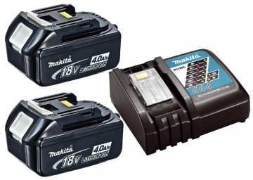 NYTT! Makita batterisett 2 x BL1840B 4Ah 18V batteri og Makita DC18RC hurtiglader