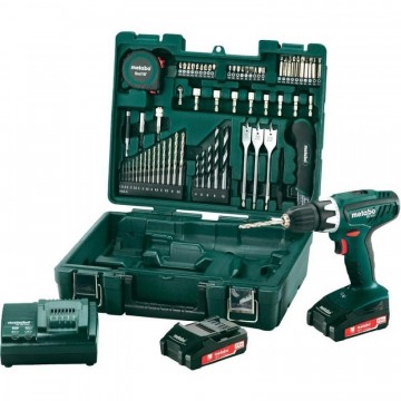 Sjekk prisen! Metabo BS18 Li 18V Drillsett (2 x 1,5Ah batterier) med 65 tilbehør, lader + koffert