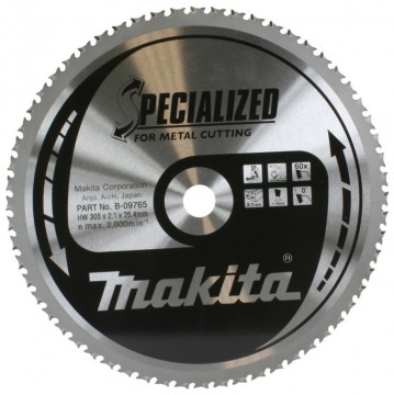 Makita B-09765 Spesialisert TCT metall sirkelsagblad 305mm x 25.4mm x 60T
