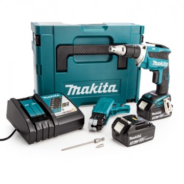 Makita DFS452FJX2 18V børsteløs gips skruautomat (2 x 3.0Ah batterier)