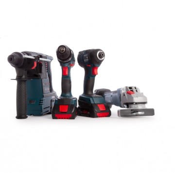 Bosch 0615990L0P 18V Professional Heavy Duty 4-delers børsteløs verktøysett (2 x 4,0 Ah og 1 x 8,0 Ah ProCORE