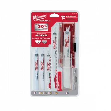 Milwaukee 49221129 12-delers bajonettsag sett levert i praktisk etui