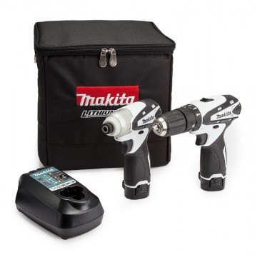 Makita DK1493WX 10.8V 2-delers twinpack combi drill + slagtrekker (2 x 1,3Ah batterier)