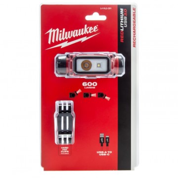 Milwaukee L4 HL2-301 USB oppladbar hodelykt 600 lumen
