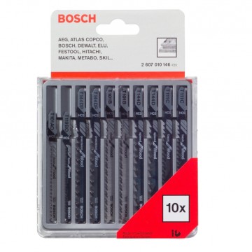 Bosch 2607010146 stikksagbladsett for tre og laminat (10 deler)