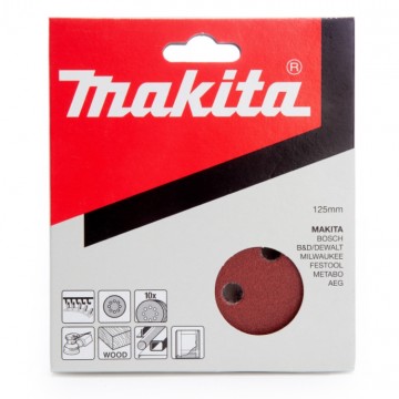 Makita P-43583 125mm 180 Grit sandpapir (pakke på 10stk)