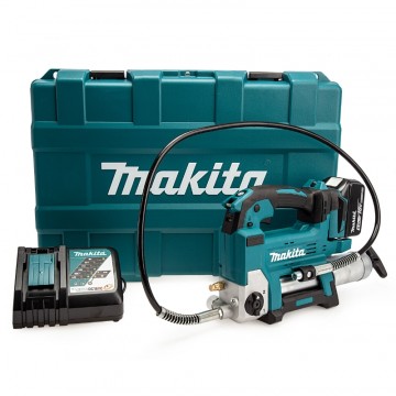 Makita DGP180RT 18V LTX batteridrevet fettpresse sett (1x5Ah) levert i koffert