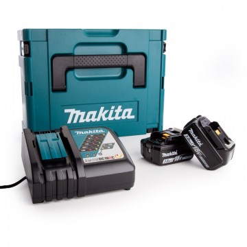 Makita 98C424 Makpac koffert 1 inkludert 2 x 3Ah batt + DC18RC hurtiglader