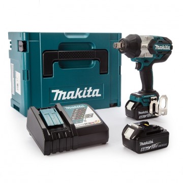 Makita DTW1001RTJ 18V LXT Børsteløs 3/4 tommer muttertrekker (2 x 5,0 Ah batterier)
