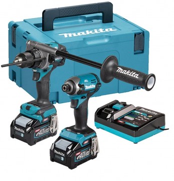 Makita DK0176G205 XGT 40Vmax Kombinasjonsbor og slagtrekker, dobbeltpakke (2 × 2,5 Ah batterier)