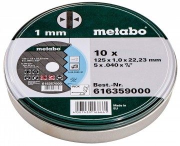 Metabo 6.16359.00 Inox kutte skiver 125mm x1mm x 22.23mm (10stk)