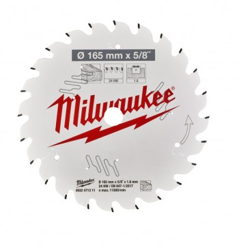 Milwaukee 4932471311 Sirkelsagblad for batteridrevne sager 165 mm x 5/8