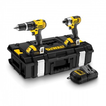 Sjekk prisen! Dewalt DCK235C2 2-delers 14,4V Combi drill og slagtrekker (2 x 1.5Ah batterier)