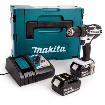 Makita DHP482RTWJ 18V Combi drillsett (2 x 5.0Ah batterier)