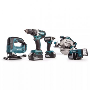 Makita DLX5043PT 18V LXT børsteløs 5-delers batteriverktøysett (3 x 5,0 Ah batterier)