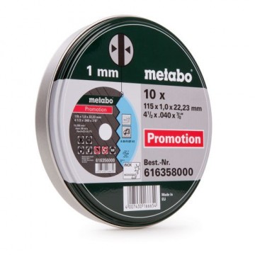 Metabo 616358000 Inox kutte skiver 115mm x 1mm x 22.23mm 10pk