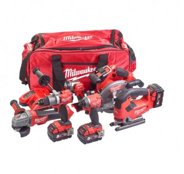 Milwaukee M18 FPP6D2-503B 18V FUEL 6-delers børsteløs verktøy sett (3 x 5.0Ah batterier)